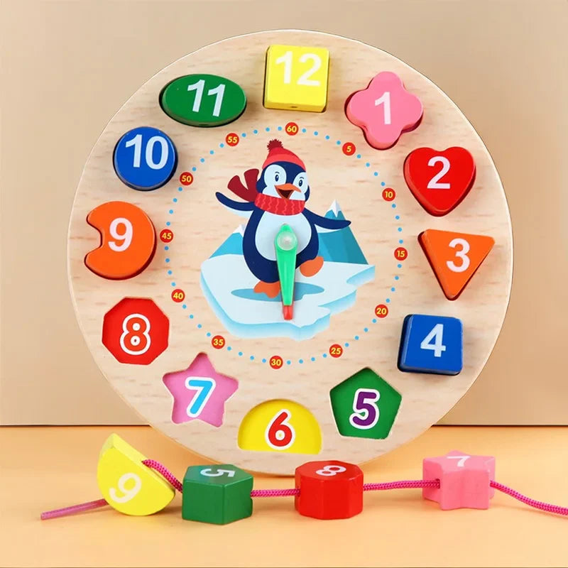 Montessori Wooden Clock Educational Game-0